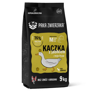 PAKA ZWIERZAKA Kaczka z jabłkiem M - sucha karma dla psa - 9kg