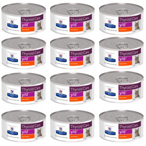 HILL'S Prescription Diet Thyroid Care Feline y/d - karma dla kota z chorą tarczycą - puszka 12x156g