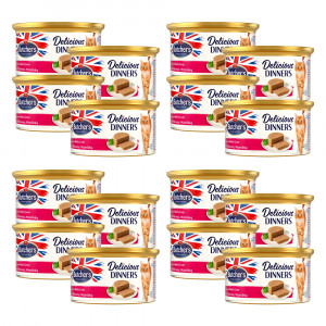BUTCHER'S Delicious Dinners Cat- mokra karma dla kota z wołowiną i wątróbką w formie musu - puszka - 16x85g
