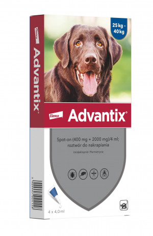 ELANCO Advantix - Krople przeciw kleszczom dla psa L - 4x4ml