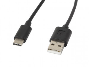 Lanberg kabel usb 2.0 type-c(m)-am 1.8m, czarny ca-usbo-10cc-0018-bk