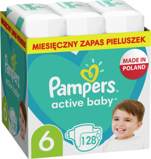 PAMPERS Pieluchy AB Rozm 6, 13-18kg, 128szt