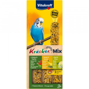 VITAKRAFT Kräcker Mix Banan, kiwi, papryka - przysmak dla papugi falistej - 3 szt.