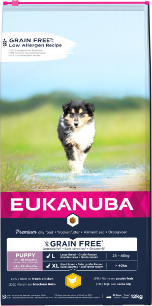 EUKANUBA Szczenie duża rasa BEZ ZBÓŻ kurczak pies 12KG