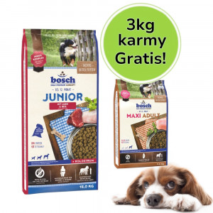 BOSCH Junior Lamb & Rice - sucha karma dla psa - 15 kg + 3 kg karmy Gratis!
