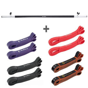 Gryf do Body Pump+ GU05 2x (czerwona,czarna,fioletowy) + GU06 2x pomarańczowa HMS Set GBP01