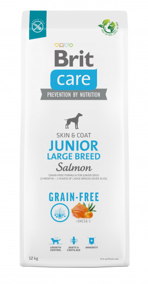 BRIT Care Grain-Free Junior Large Breed Salmon – sucha karma dla psa - 12 kg