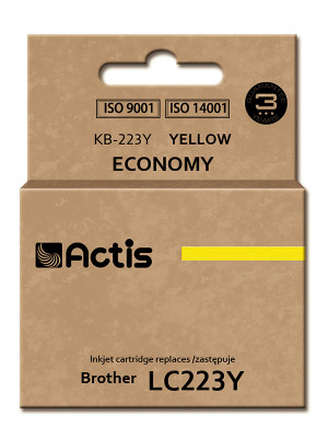 Actis KB-223Y Tusz do drukarki Brother, Zamiennik Brother LC223Y; Standard; 10 ml; żółty.