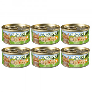ARQUIVET kurczak w sosie z warzywami - mokra karma dla kota - 6x80g