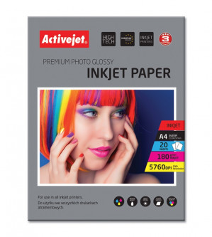 Activejet AP4-180G20 Papier fotograficzny błyszczący; A4; 20 szt.