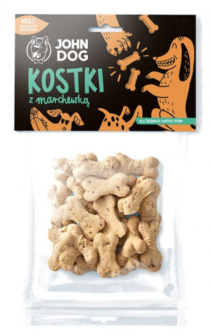 John Dog CIASTKA kostki marchewka 300g śr/d pies