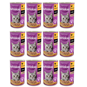 WHISKAS Adult z Kurczakiem w sosie mokra karma dla kota 12x400 g