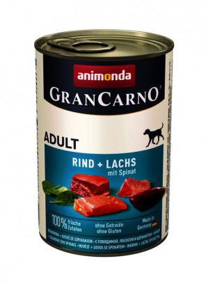 ANIMONDA Grancarno Adult smak: wołowina, łosoś i szpinak 400g