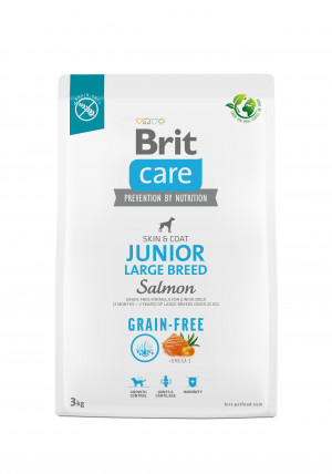 BRIT Care Grain-Free Junior Large Breed Salmon – sucha karma dla psa - 3 kg