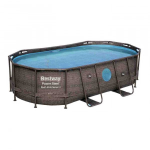 Bestway 56946 Basen stelażowy rattan 11w1 488x305x107