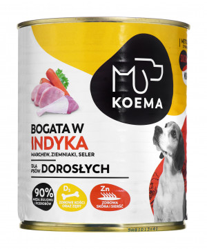 Koema Bogata w indyka mokra karma dla psa 800g