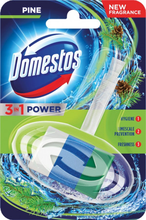 DOMESTOS 3w1 Kostka zapachowa do toalet Leśny 40g