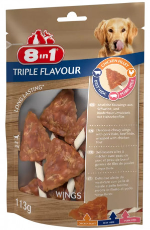 8in1 Triple Flavour - skrzydełka dla psa - 6 szt.