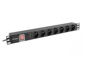 Lanberg listwa zas. rack pdu (1u,16a,7x 230v,2m) pdu-07e-0200-bk