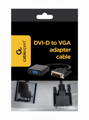 Gembird adapter dvi-d -> vga (24m/15f) czarny a-dvid-vgaf-01