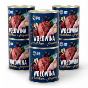 John Dog BERRY wołowina i królik z jeżynami 800g*6