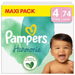 Pampers Harmonie Baby Pieluszki 9-14kg, rozmiar 4-MAXI, 74szt