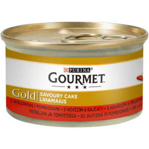 GOURMET GOLD Savoury Cake wołowina z pomidorami - mokra karma dla kota - 48x85g