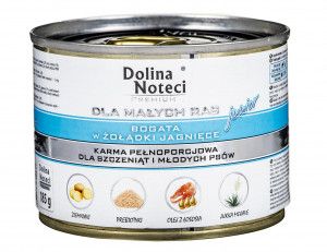 DOLINA NOTECI Premium Junior bogata w żołądki jagnięce - mokra karma dla szczeniąt ras małych - 185g