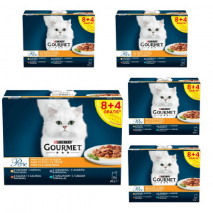 PURINA Gourmet Perle Kaczka, indyk, jagnięcina, tuńczyk - mokra karma dla kota - 60x85 g