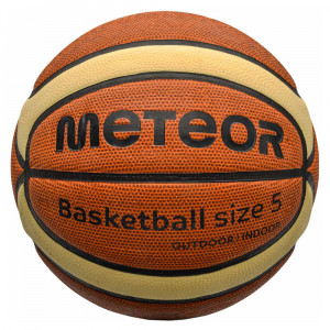 Piłka do koszykówki Meteor Cellular 5 brązowo-kremowa rozm. 5 10100