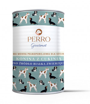 PERRO Gourmet Junior Konina z cukinią - mokra karma dla psa - 400g