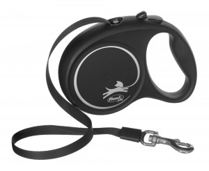 Smycz FLEXI automatyczna Black Design M taśma 5 m kol. czarny