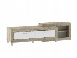 Szafka RTV 195x52x52 ULTRA craft szary/biały poł.