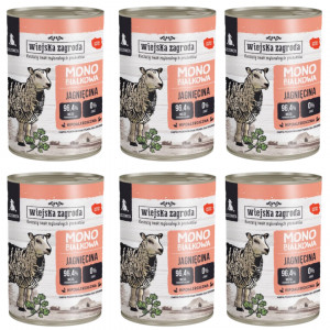WIEJSKA ZAGRODA Szczenięta Monobiałkowa Jagnięcina - mokra karma dla psa - 6x400g