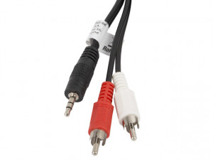 Lanberg kabel stereo minijack(m)->2x chinch(m) 5m ca-mjrc-10cc-0050-bk