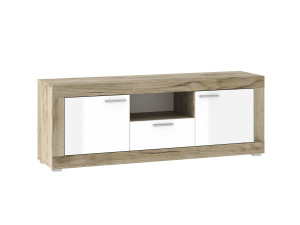 Szafka RTV 151x55x37 WARSAW dąb craft/biały poł.