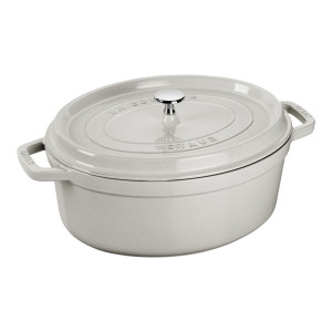 Garnek żeliwny owalny STAUB 40501-416-0 - 5,5 ltr biała frufla
