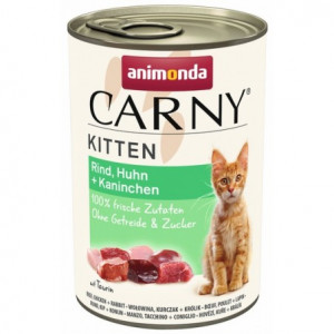 ANIMONDA Carny Kitten wołowina, kurczak i królik - mokra karma dla kociąt - 400 g
