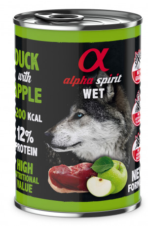 ALPHA SPIRIT Kaczka z Jabłkiem - mokra karma dla psa - 400g