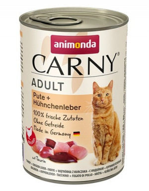 ANIMONDA Cat Carny Adult indyk,wątróbka z kur. 400g