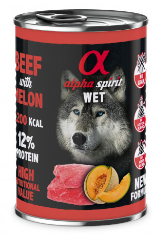 ALPHA SPIRIT WET Wołowina z Melonem - mokra karma dla psa - 400g