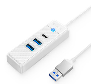 ORICO HUB USB-A 2X USB-A 3.1 + USB-C, BIAŁY