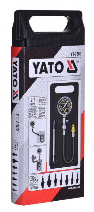 Miernik ciśnienia sprężania+adapter YT-7302 YATO