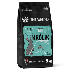 PAKA ZWIERZAKA Królik z łososiem M - sucha karma dla psa - 9kg