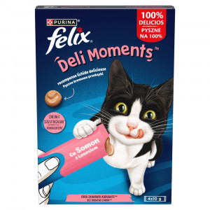 PURINA Felix Deli Moments Łosoś - przysmak dla kota - 4x10g