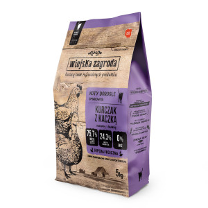 WIEJSKA ZAGRODA Kurczak z Kaczką - sucha karma dla kota - 5kg