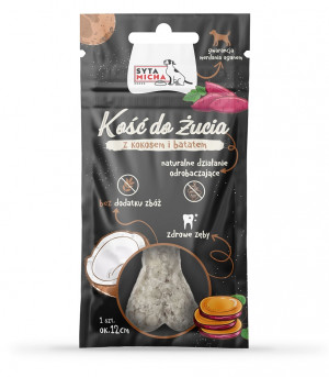 SYTA MICHA Kość do żucia Vege Kokos z Batatem - przysmak dla psa - 12 cm