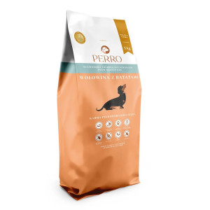 PERRO Wołowina z batatami Małe rasy - sucha karma dla psa - 1kg