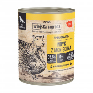 WIEJSKA ZAGRODA Indyk z jagnięciną - mokra karma dla psa - 800g