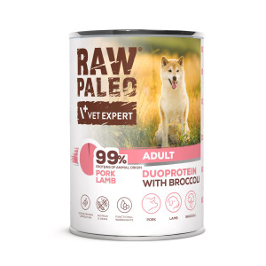 RAW PALEO Duoprotein Pork & Lamb Adult - mokra karma dla psa - 400g